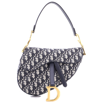 Christian Dior Saddle Handbag Oblique Canvas Medium