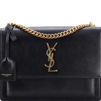 Saint Laurent Sunset Satchel Leather Medium