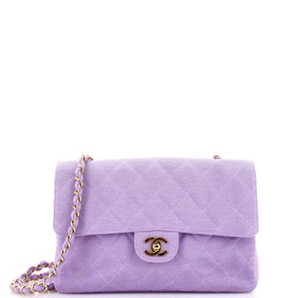 Chanel Vintage Classic Double Flap Bag Quilted Canvas Medium
