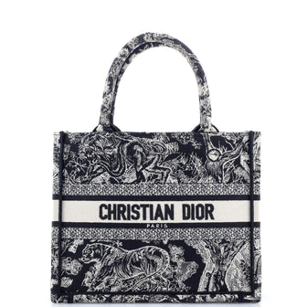 Christian Dior Book Tote Embroidered Canvas Small