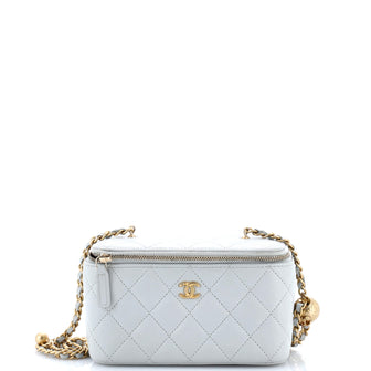 Chanel Pearl Crush Vanity Case with Chain Quilted Lambskin Small