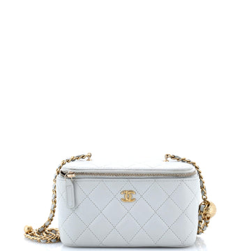 Chanel Pearl Crush Vanity Case with Chain Quilted Lambskin Small