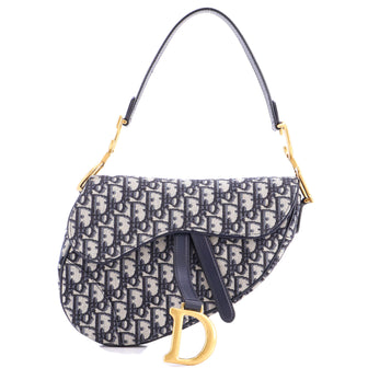 Christian Dior Saddle Handbag Oblique Canvas Medium