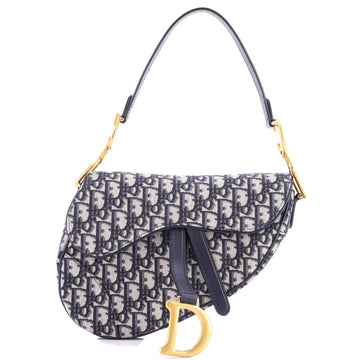 Christian Dior Saddle Handbag Oblique Canvas Medium