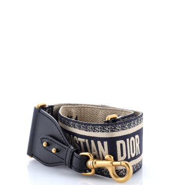 Christian Dior Logo Shoulder Strap Embroidered Canvas