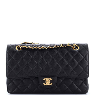 Chanel Classic Double Flap Bag Quilted Caviar Medium