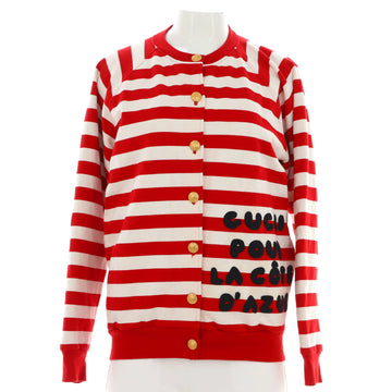 Gucci Women's Striped Button Up Jacket Printed Cotton