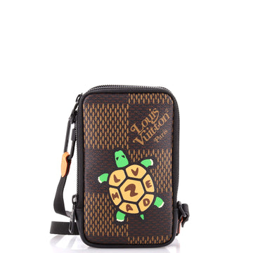 Louis Vuitton Nigo Double Phone Pouch Limited Edition Printed Giant Damier