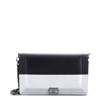 Chanel Bicolor Boy Wallet on Chain Calfskin