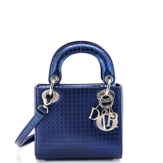 Christian Dior Lady Dior Bag Micro Cannage Metallic Calfskin Mini