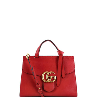Gucci GG Marmont Top Handle Bag Leather Small