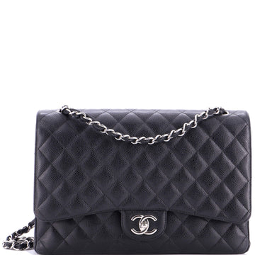 Chanel Classic Double Flap Bag Quilted Caviar Maxi