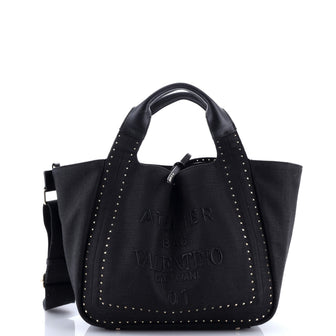 Valentino Garavani Atelier 01 Tote Studded Canvas Medium