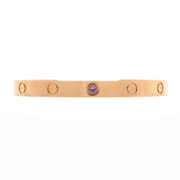 Cartier Love Cuff Bracelet 18K Rose Gold with Pink Sapphire