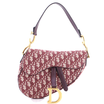 Christian Dior Saddle Handbag Oblique Canvas Medium