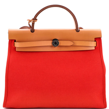 Hermes Herbag Zip Leather and Toile 31