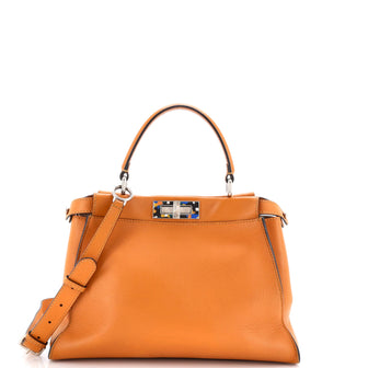 Fendi Peekaboo Bag Leather with Plexiglass Detail Regular
