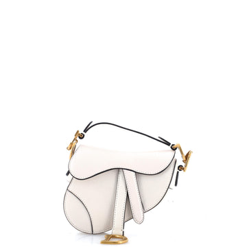 Christian Dior Saddle Handbag Leather Micro