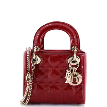 Christian Dior Lady Dior Chain Bag Cannage Quilt Patent Mini