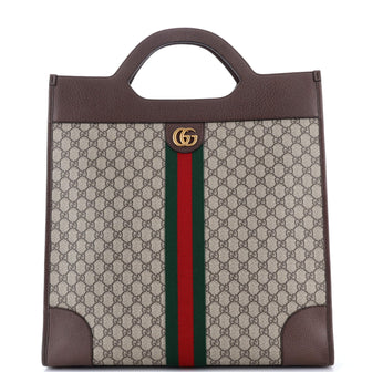 Gucci Ophidia Cut Out Handle Tote GG Coated Canvas Large