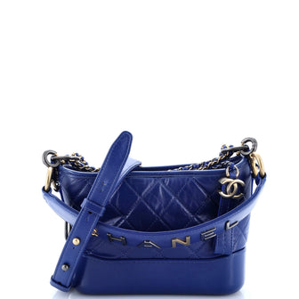 Chanel Gabrielle Hobo with Logo Handle Quilted Aged Calfskin Small