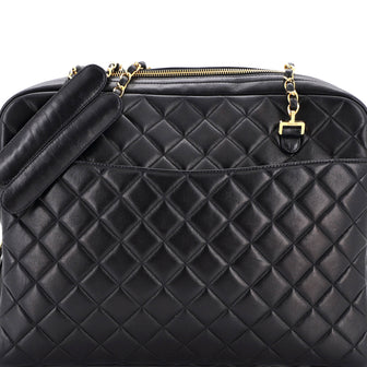 Chanel Vintage Front Pocket Camera Bag Quilted Lambskin Large