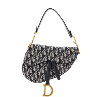 Christian Dior Saddle Handbag Oblique Canvas Medium