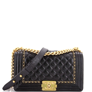 Chanel Jacket Boy Flap Bag Quilted Aged Calfskin Old Medium