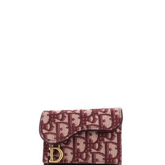 Christian Dior Saddle Card Case Oblique Canvas