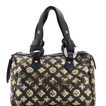 Louis Vuitton Speedy Handbag Limited Edition Monogram Eclipse Sequins 28