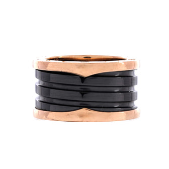 Bvlgari B.Zero1 Four Band Ring 18K Rose Gold and Ceramic