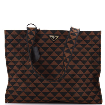 Prada Symbole Shopper Tote Jacquard Horizontal