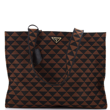 Prada Symbole Shopper Tote Jacquard Horizontal