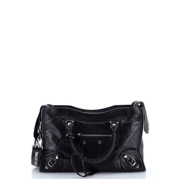Balenciaga Logo Strap City Classic Studs Bag Leather Small