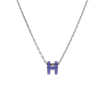 Hermes Pop H Pendant Chain Necklace Metal and Enamel Mini