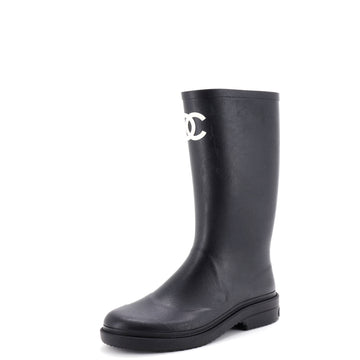 Chanel Caoutchouk CC High Rain Boots Rubber