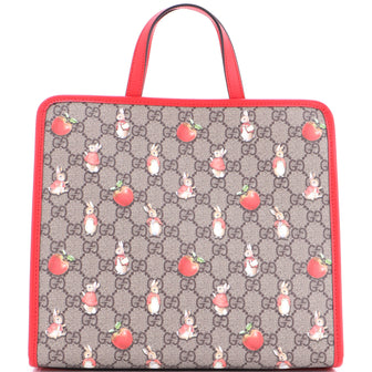 Gucci x Peter Rabbit Kid's Tote Printed GG Coated Canvas