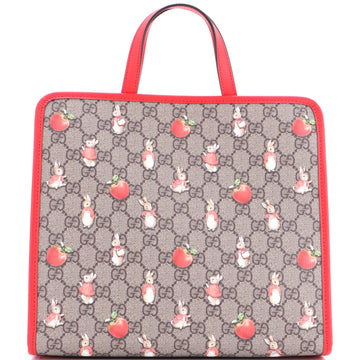 Gucci x Peter Rabbit Kid's Tote Printed GG Coated Canvas