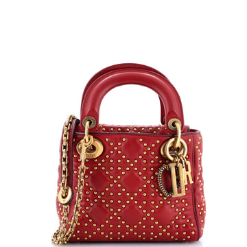 Christian Dior Supple Lady Dior Bag Cannage Studded Lambskin Mini