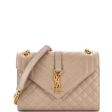 Saint Laurent Classic Monogram Envelope Satchel Mixed Matelasse Leather Medium