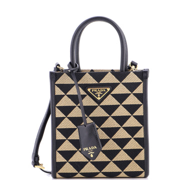Prada Symbole Shopper Tote Jacquard Mini