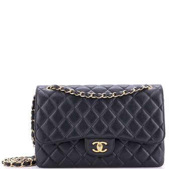 Chanel Classic Double Flap Bag Quilted Caviar Jumbo
