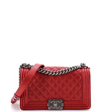 Chanel Boy Flap Bag Quilted Lambskin Old Medium