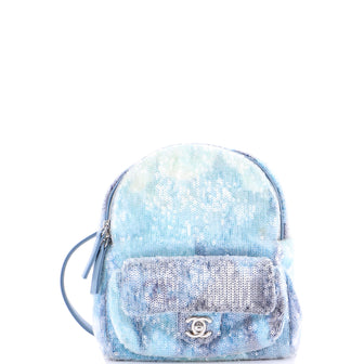 Chanel Waterfall Backpack Sequins with Leather Mini