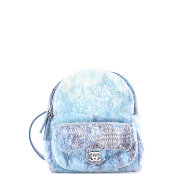 Chanel Waterfall Backpack Sequins with Leather Mini