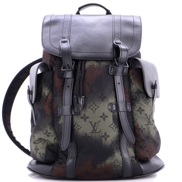 Louis Vuitton Christopher Backpack Limited Edition Camouflage Monogram Nylon with Leather PM