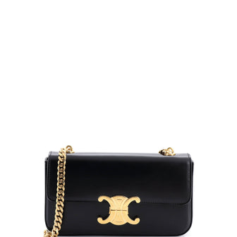 Celine Triomphe Chain Shoulder Bag Leather Small