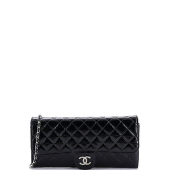 Chanel Brilliant Wallet on Chain Clutch Quilted Patent East West
