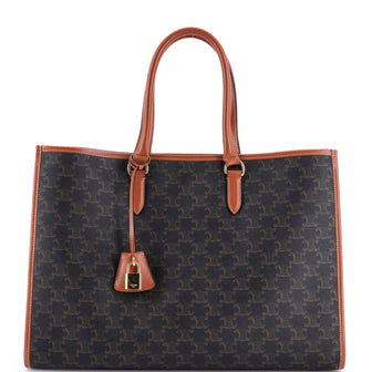 Celine Horizontal Cabas Tote Triomphe Coated Canvas