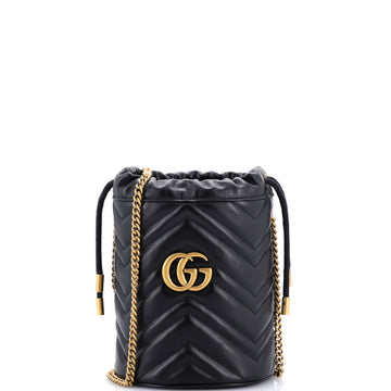 Gucci GG Marmont Bucket Bag Matelasse Leather Mini